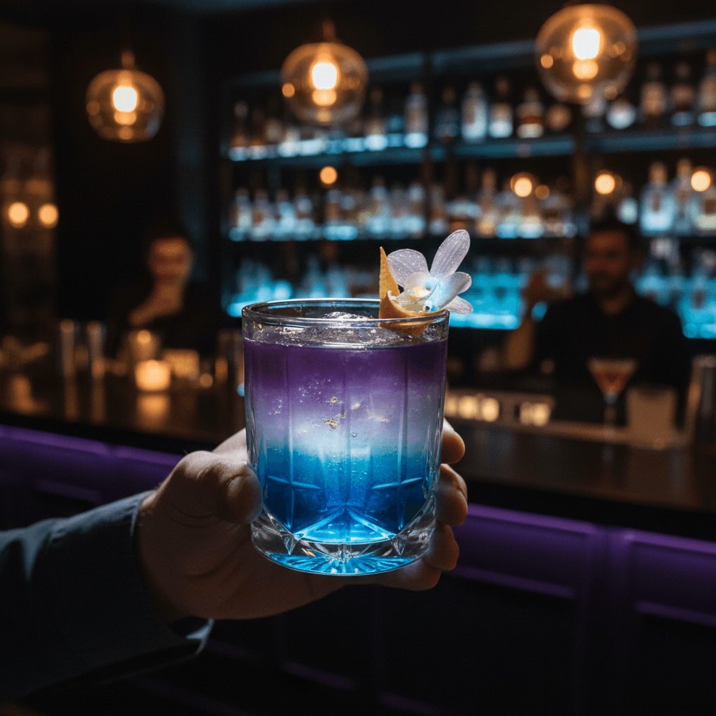 Bartender smiling while mixing cocktails