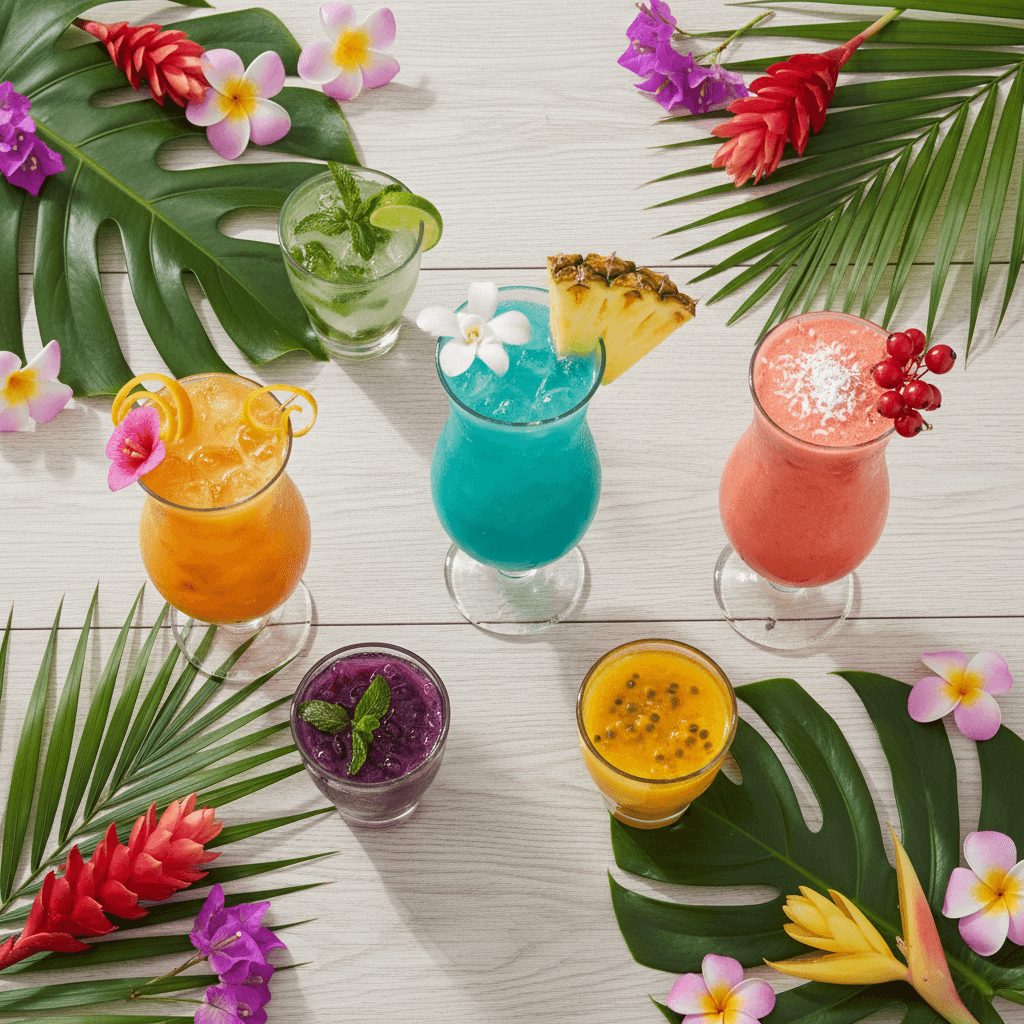Signature tropical cocktail at the hotel bar